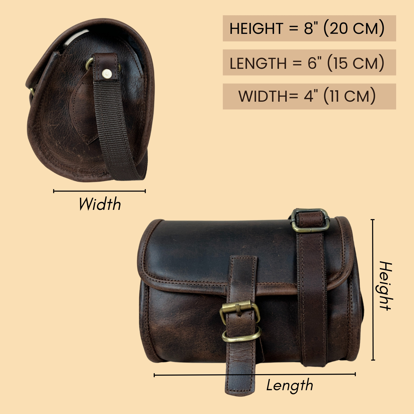 Madosh Genuine Leather Women’s Shoulder Brown Crossbody Flap Over Small Sling Side Purse 